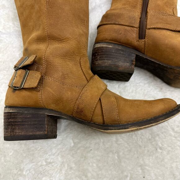 Durango City Charlotte Engineer Tall Leather Boots 14"  in Camel Size 7 - Picture 8 of 15